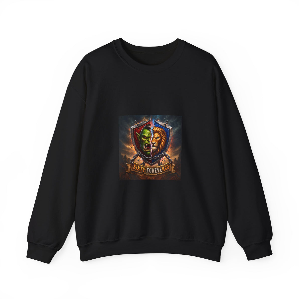 Fantasy Crest Crewneck Sweatshirt — "Forever" Shield Graphic