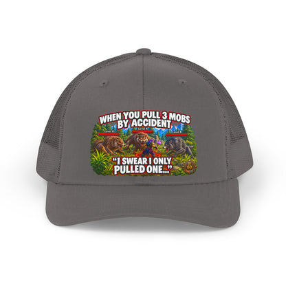 Trucker Hat — Retro Fishing Design: “When You Pull 3 Mobs By Accident I Swear I Only Pulled One”