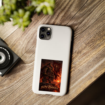 Slim Phone Case — Dark Viking Warrior 'Sixty Forever' Graphic
