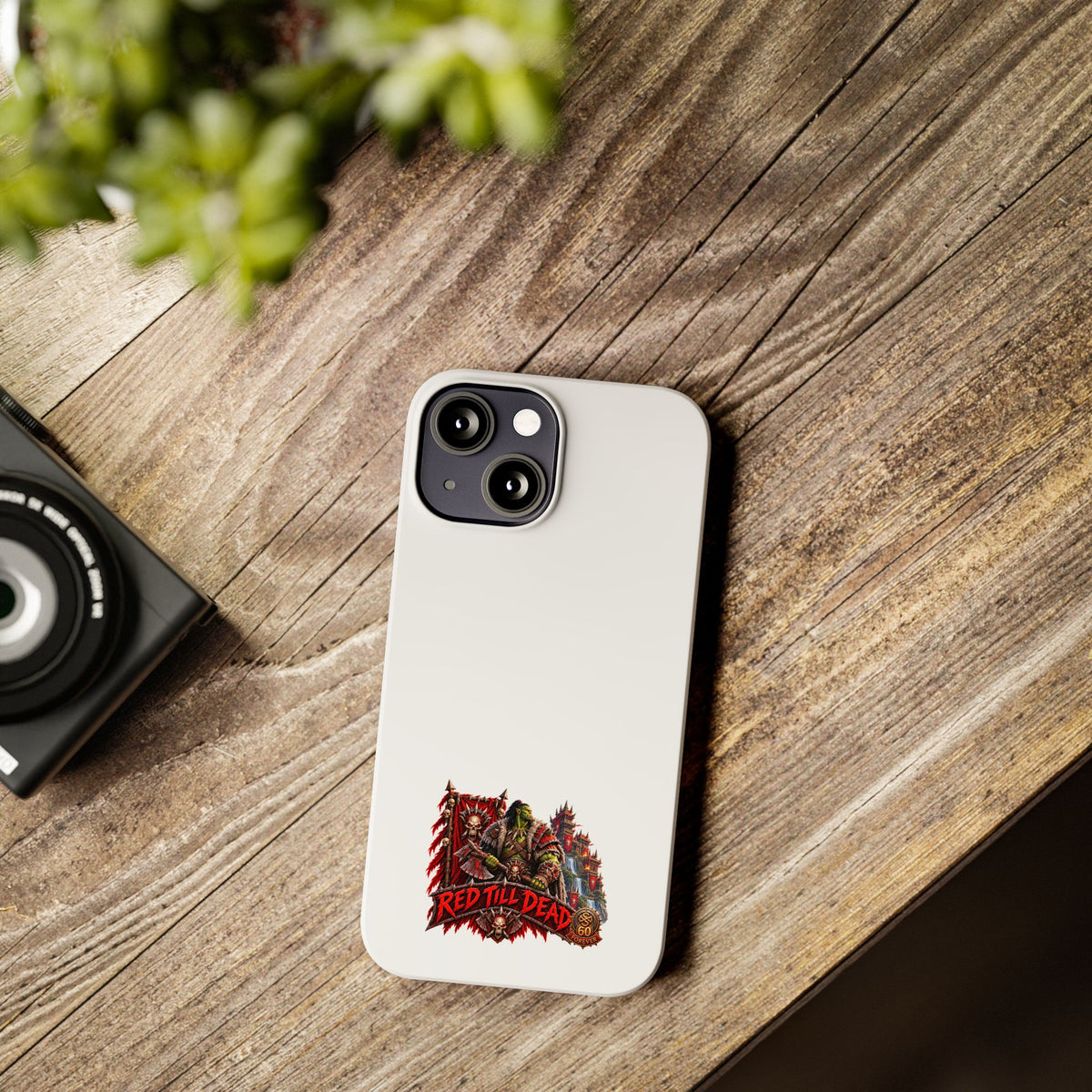 Slim Phone Case — “Red Till Dead” Vintage Horror Graphic