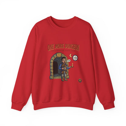 One More Dungeon Crewneck Sweatshirt — Gamer RPG Adventure Pullover