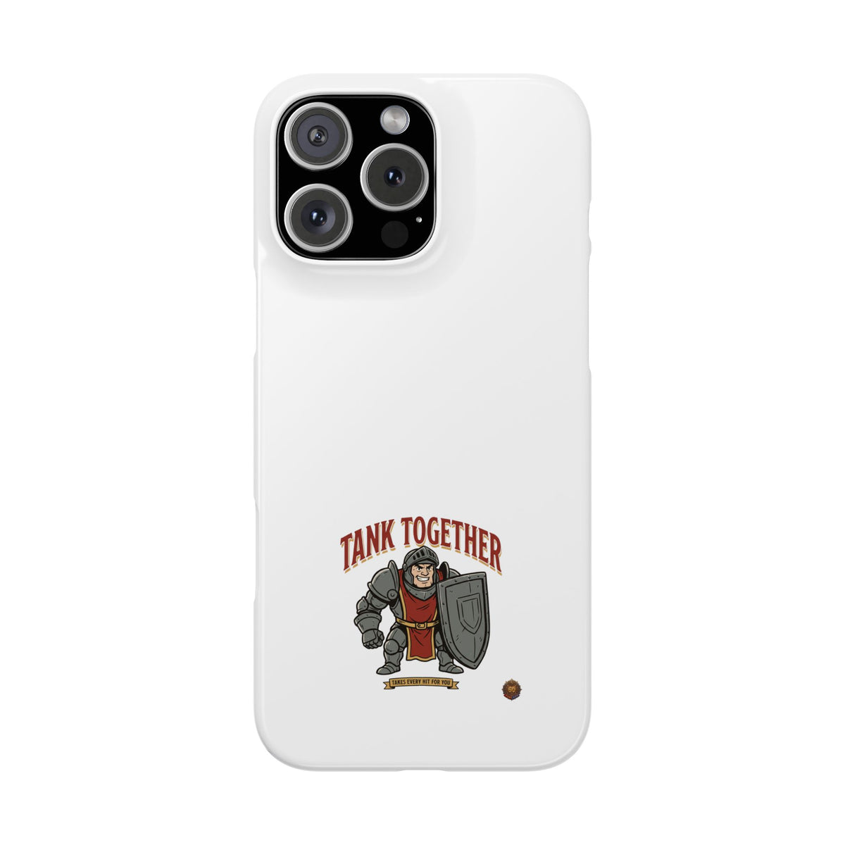 Slim Phone Case — "Tank Together" Medieval Tank Warrior Design