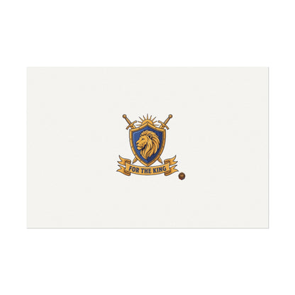 Lion Crest Watercolor Poster — 'Bow to the King' Matte Art Print