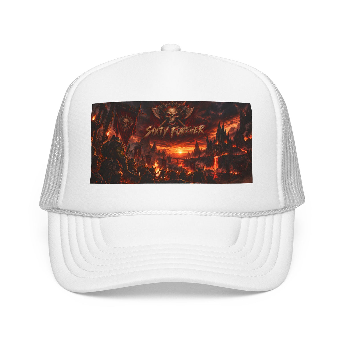 Foam Trucker Hat — Dark Fantasy 'Satanic' Apocalypse Graphic Cap