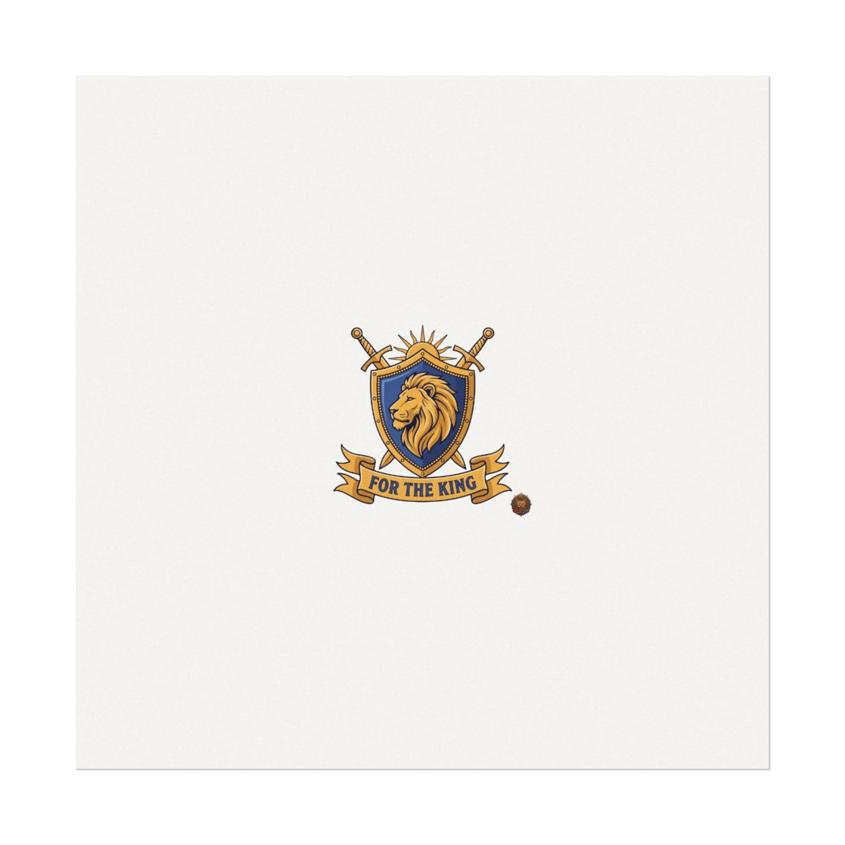 Lion Crest Watercolor Poster — 'Bow to the King' Matte Art Print