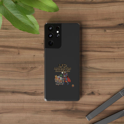 Clear Phone Case — “LFG: Looking For Groceries” Grocery Shopper Design