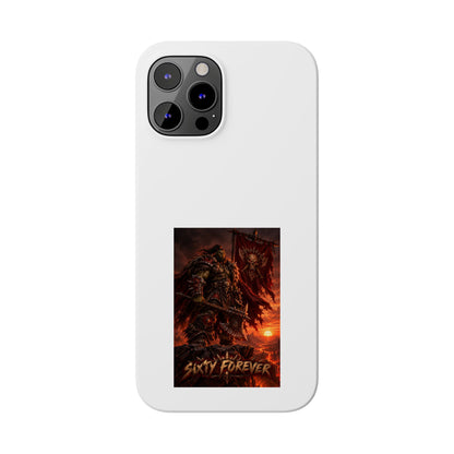 Slim Phone Case — Dark Viking Warrior 'Sixty Forever' Graphic