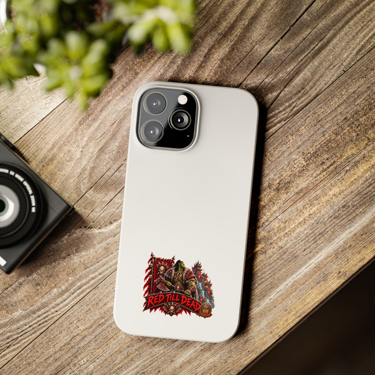 Slim Phone Case — “Red Till Dead” Vintage Horror Graphic