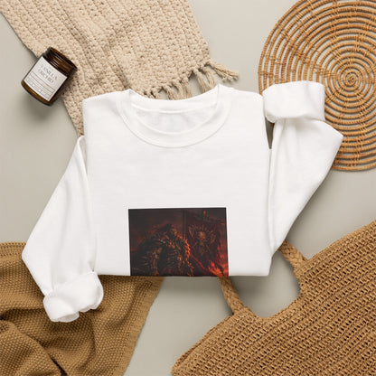 Crewneck Sweatshirt — Dark Fantasy Inferno Graphic with “Stay Forever” Text