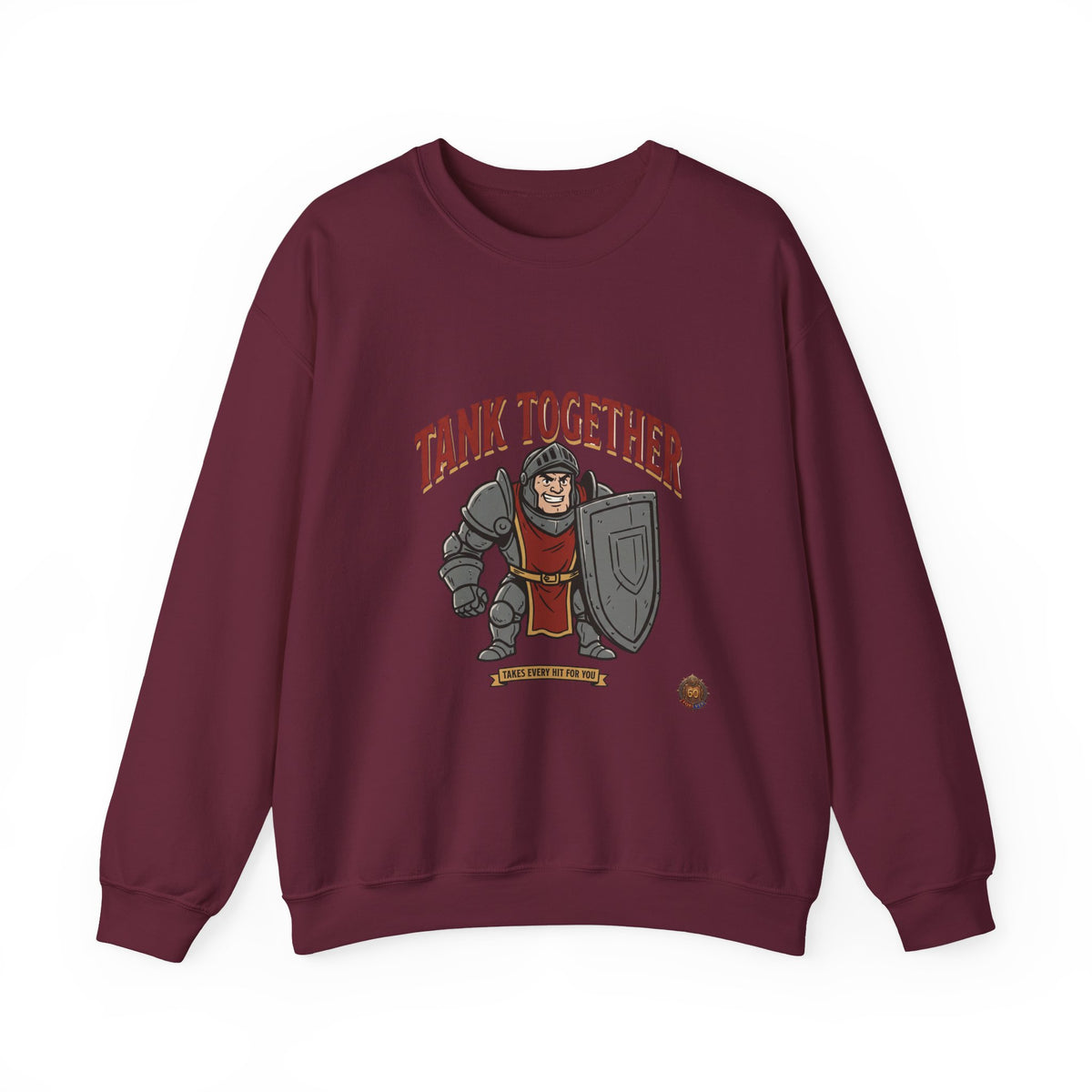 Tank Together Crewneck Sweatshirt — Funny RPG Tank Companion Graphic