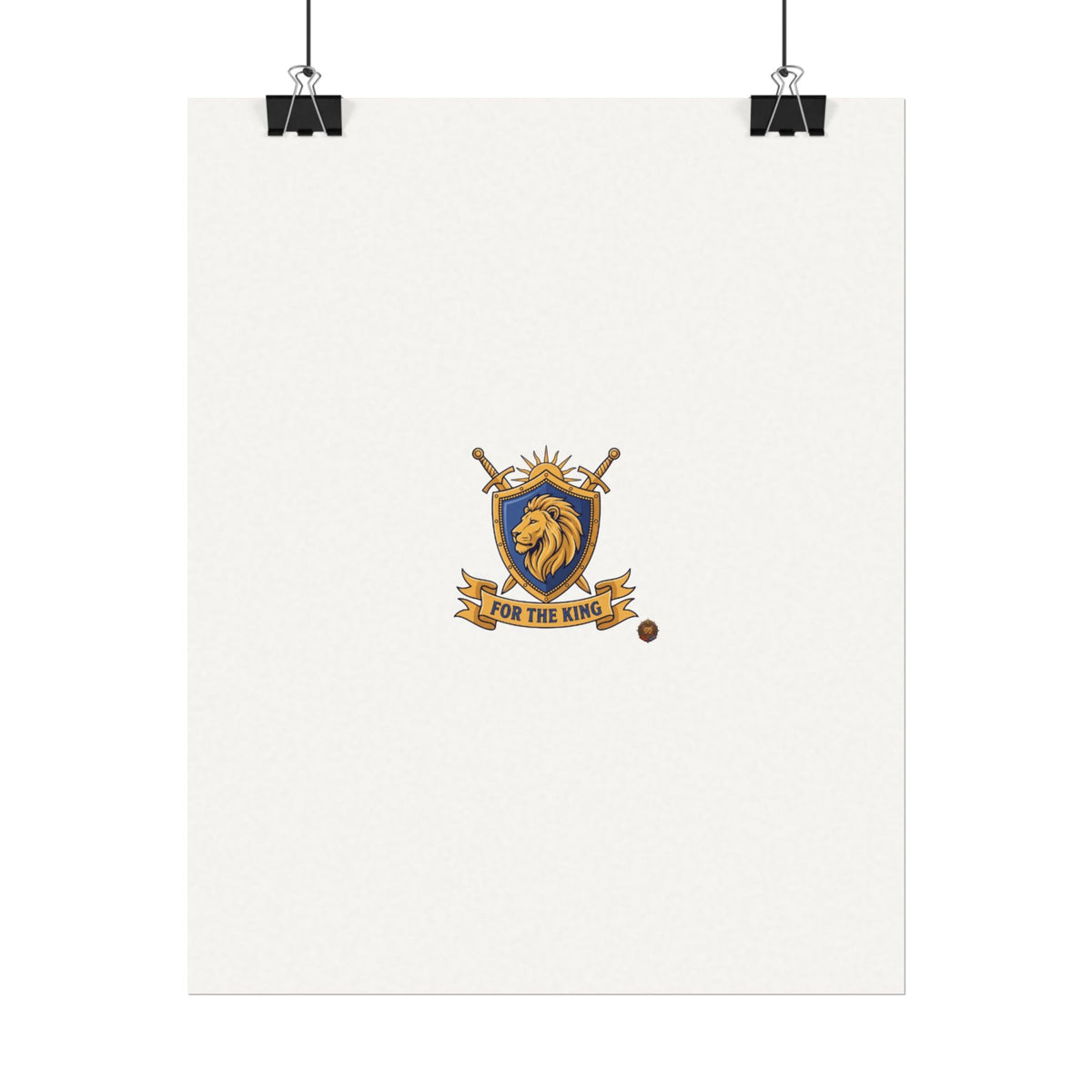Lion Crest Watercolor Poster — 'Bow to the King' Matte Art Print