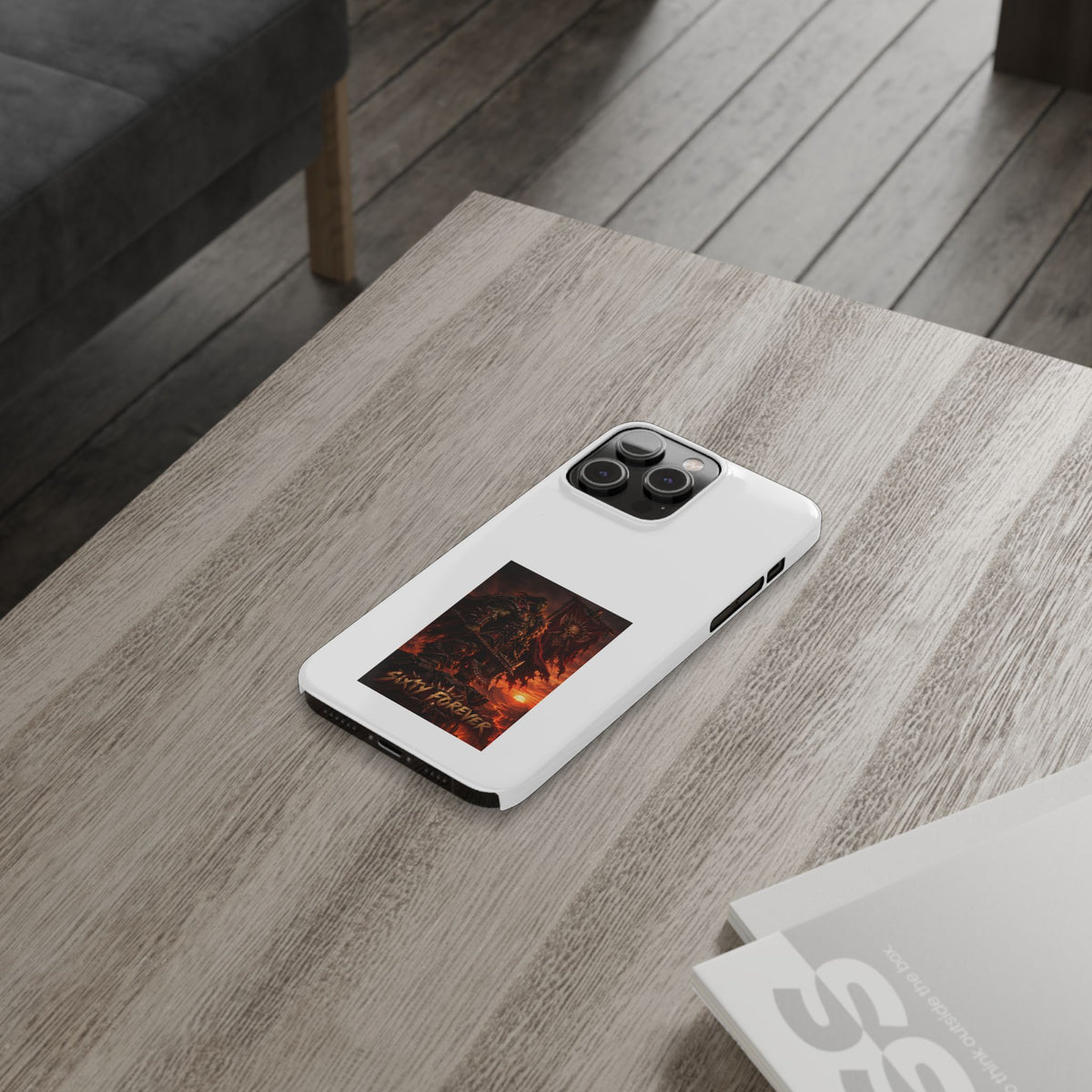 Slim Phone Case — Dark Viking Warrior 'Sixty Forever' Graphic