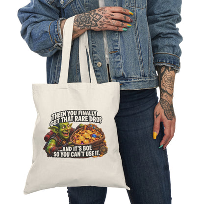 Gamer Orc Tote Bag – "Theen You Finally Get That Rare Drop" Funny Loot Humor Canvas Tote