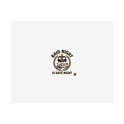 Poster – "Raid Night Is Date Night" Vintage Motorcycle Emblem