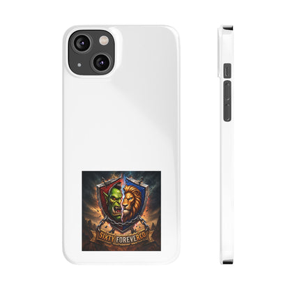 Slim Phone Case — Fantasy Shield Orc & Lion Crest "Sixty Forever"