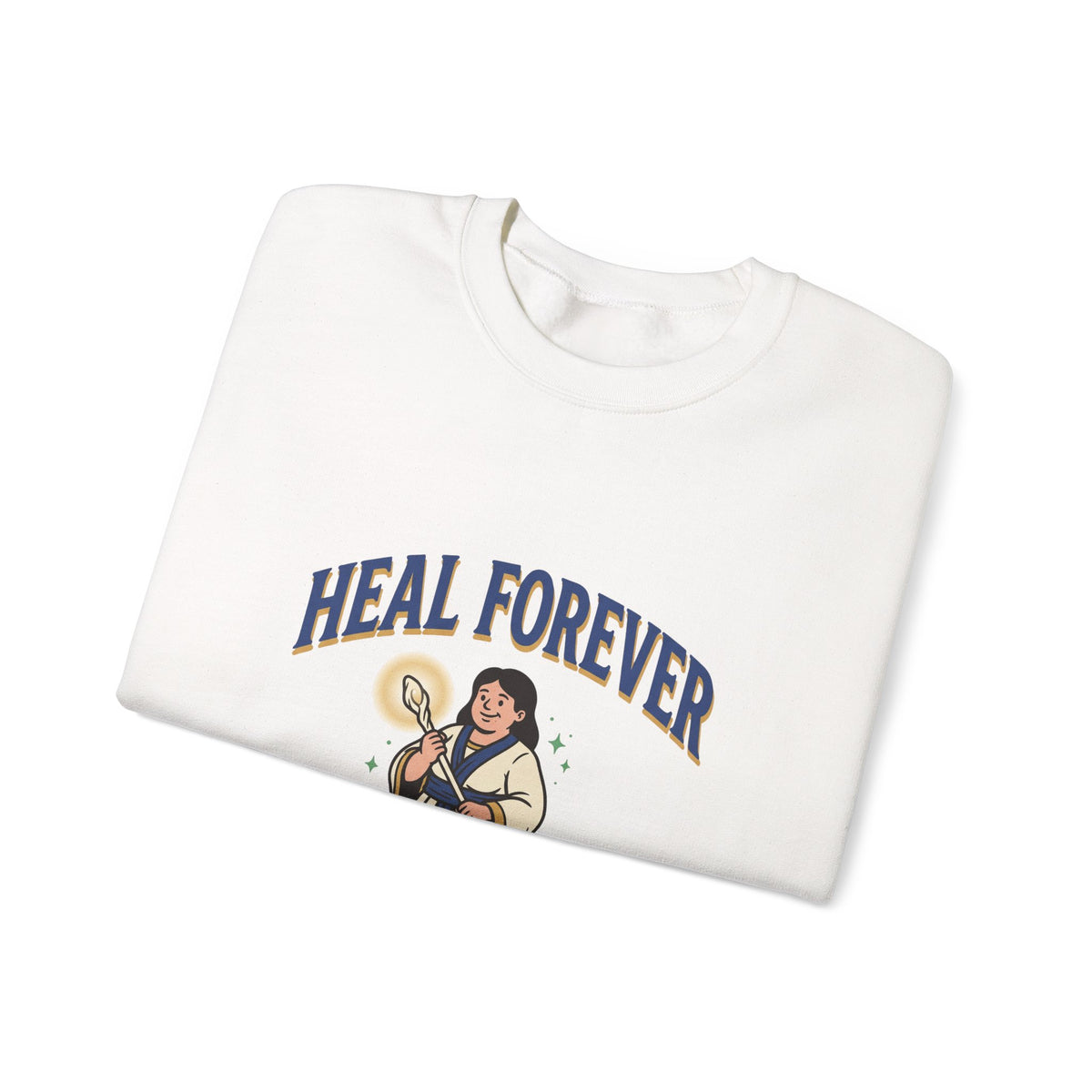 Heal Forever Sweatshirt — Vintage Saint Illustration Crewneck