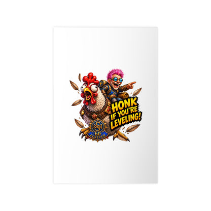 Honk If You're Leveling! Photopaper Poster – Gamer Chicken Art Print