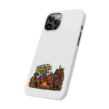 Level 60 Forever Slim Phone Case — Retro RPG Camping Gamer Design