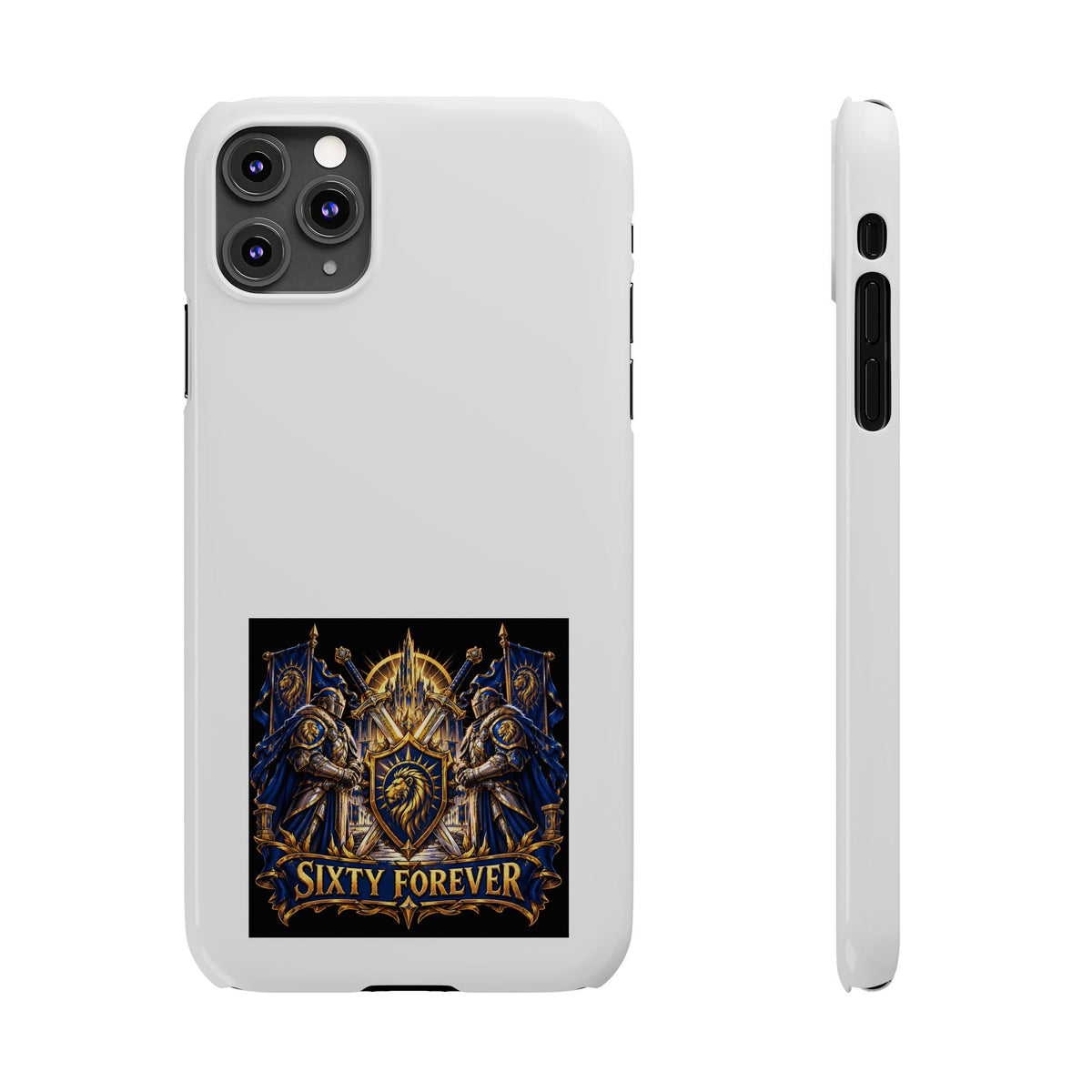 Slim Phone Case — "Sixty Forever" Shield Knight Graphic