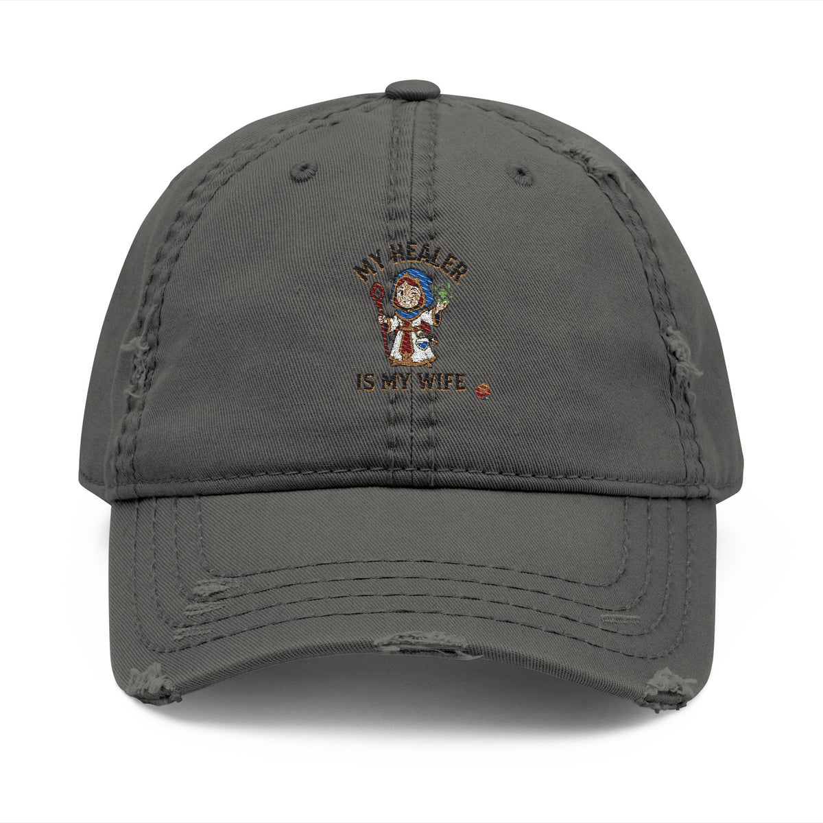 Distressed Embroidered Dad Hat - Native American Chief Design