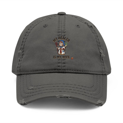 Distressed Embroidered Dad Hat - Native American Chief Design