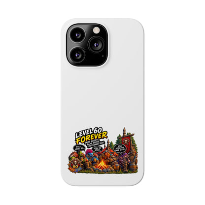 Level 60 Forever Slim Phone Case — Retro RPG Camping Gamer Design
