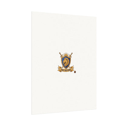 Lion Crest Watercolor Poster — 'Bow to the King' Matte Art Print