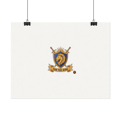 Lion Crest Watercolor Poster — 'Bow to the King' Matte Art Print