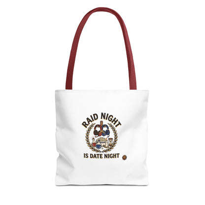 Raid Night Is Date Night Tote Bag — Military Police Themed Canvas Tote