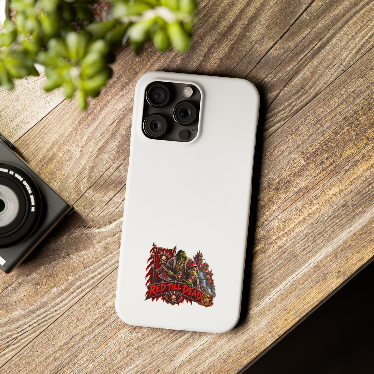Slim Phone Case — “Red Till Dead” Vintage Horror Graphic