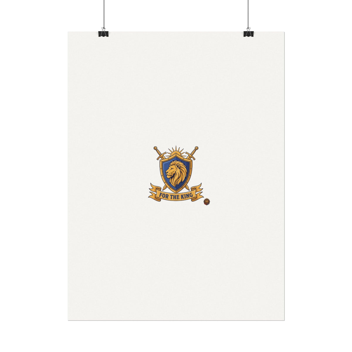 Lion Crest Watercolor Poster — 'Bow to the King' Matte Art Print