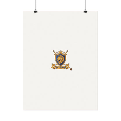 Lion Crest Watercolor Poster — 'Bow to the King' Matte Art Print