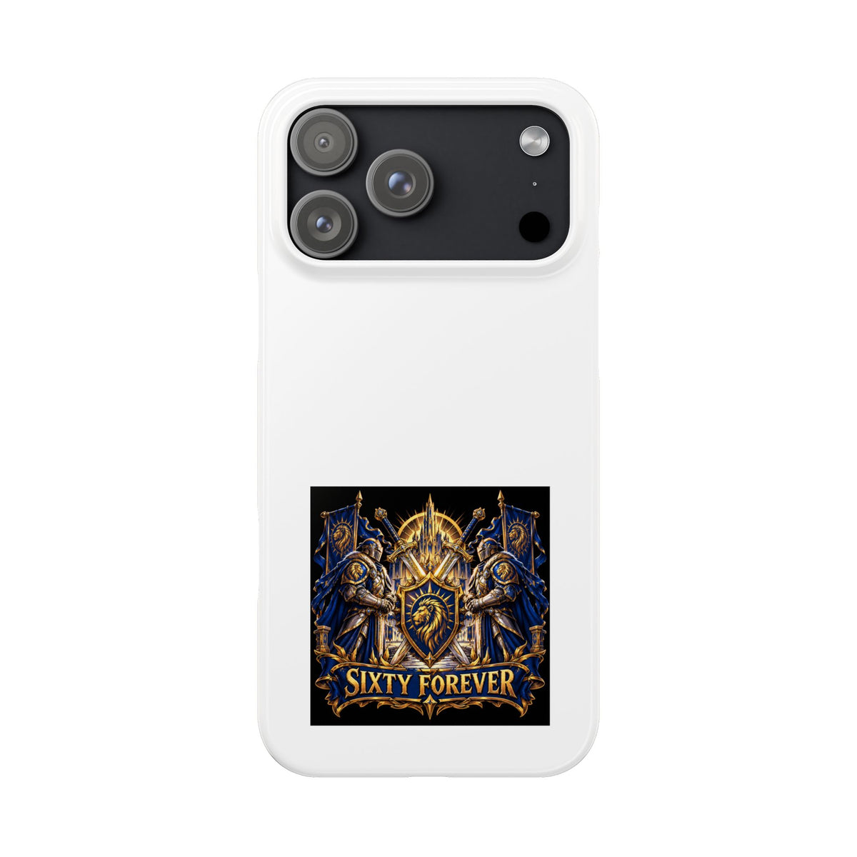 Slim Phone Case — "Sixty Forever" Shield Knight Graphic
