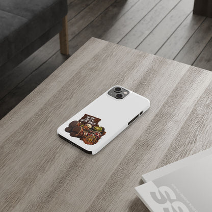 Slim Phone Case — "Work Sucks... Let’s Raid!" Gamer Orc 60 Forever Design