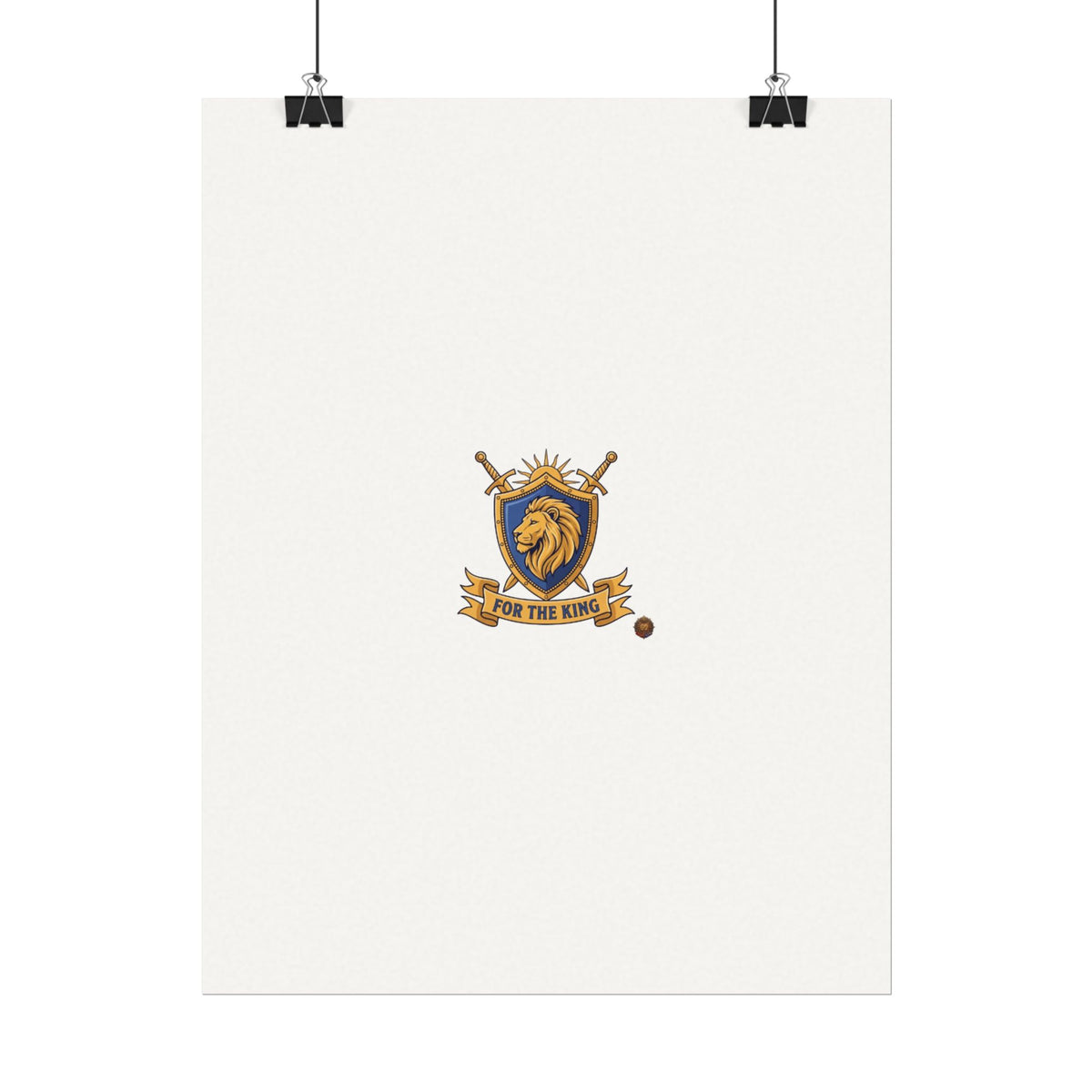 Lion Crest Watercolor Poster — 'Bow to the King' Matte Art Print