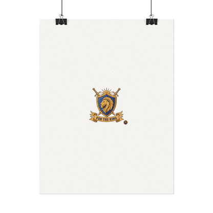 Lion Crest Watercolor Poster — 'Bow to the King' Matte Art Print