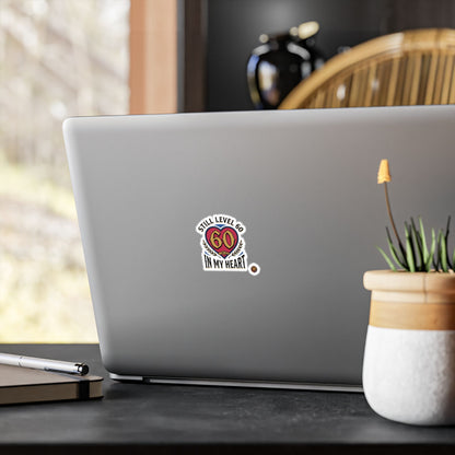 60th Birthday Vinyl Decal — "Still Level 60 In My Heart" Kiss-Cut Sticker
