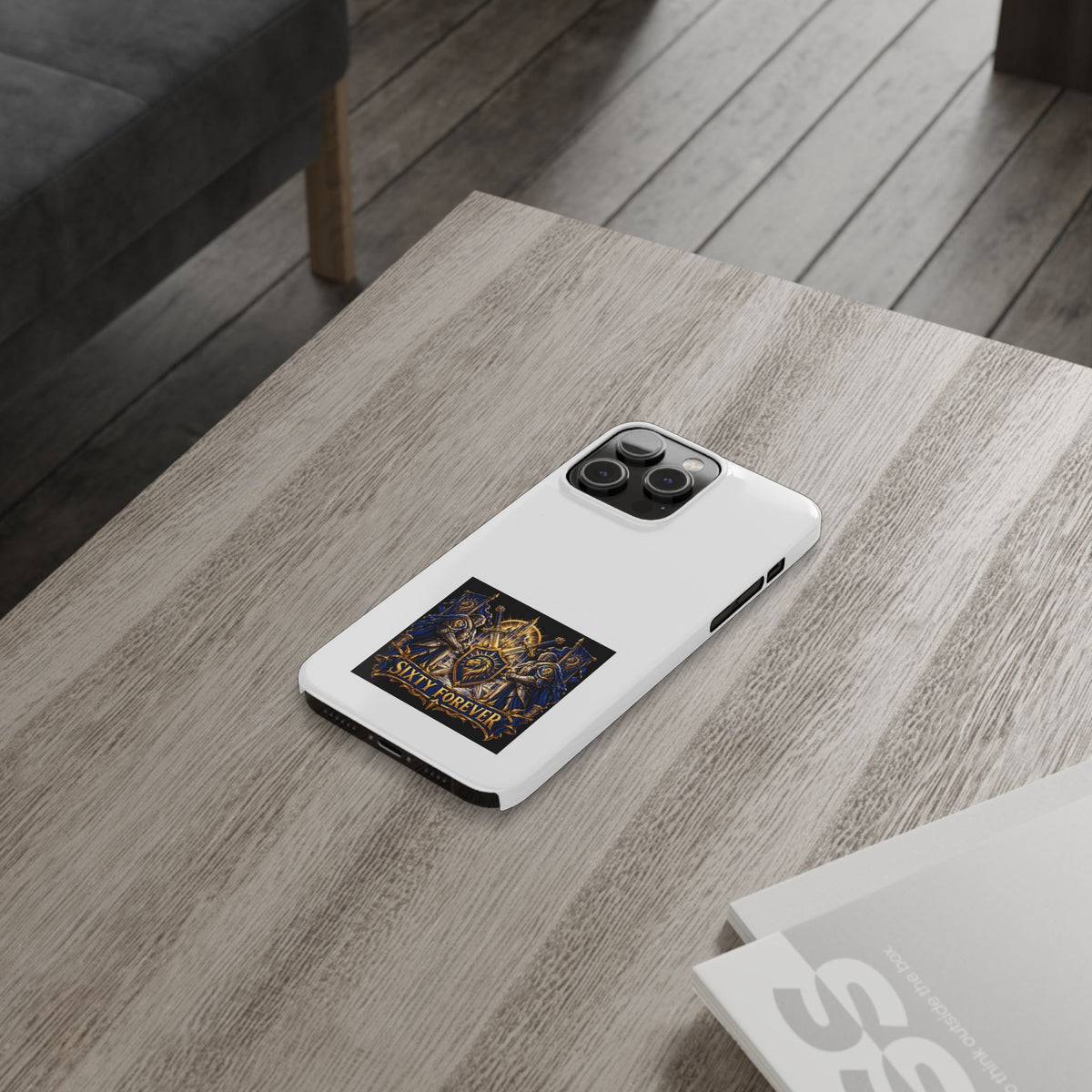 Slim Phone Case — "Sixty Forever" Shield Knight Graphic
