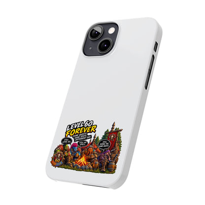 Level 60 Forever Slim Phone Case — Retro RPG Camping Gamer Design
