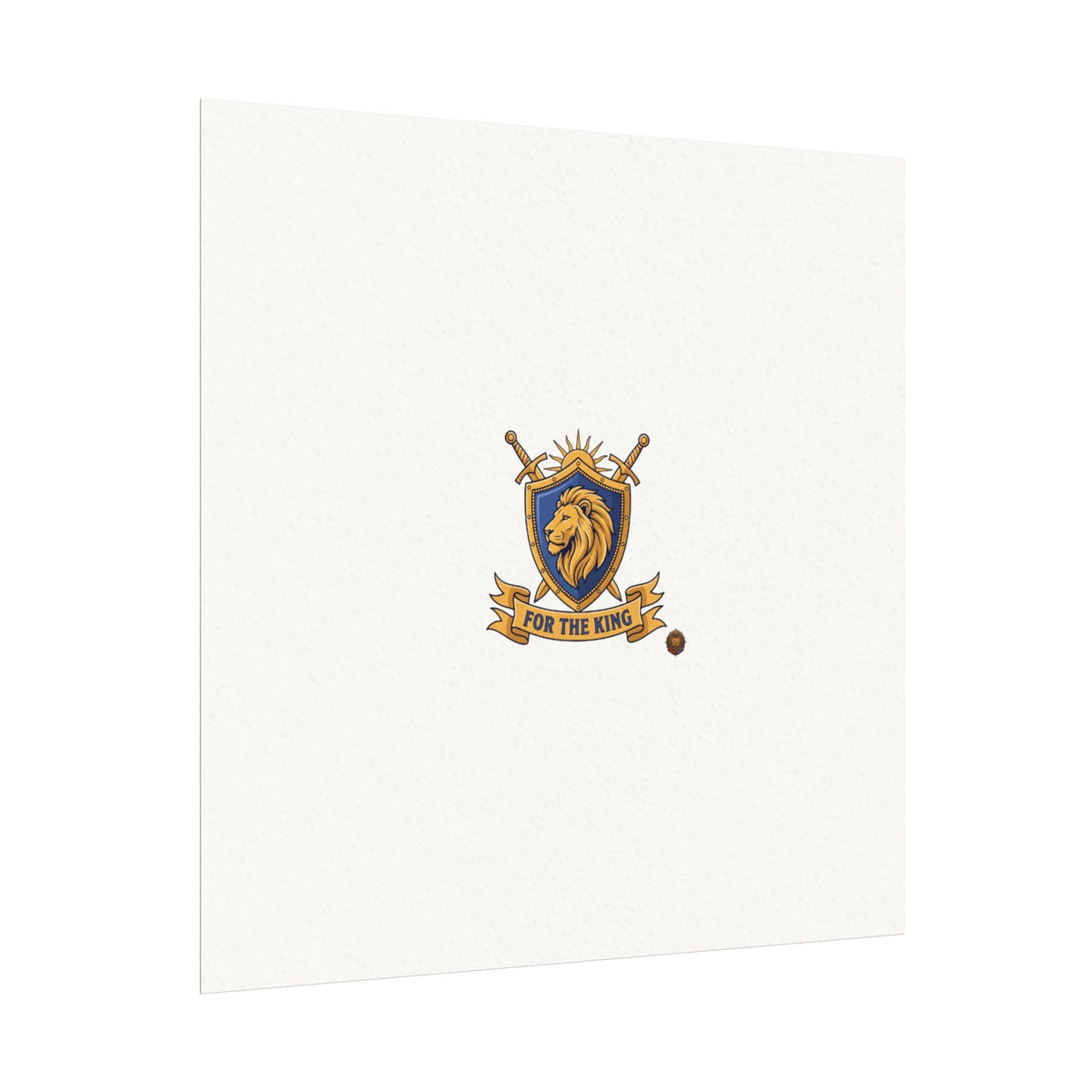 Lion Crest Watercolor Poster — 'Bow to the King' Matte Art Print