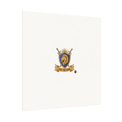 Lion Crest Watercolor Poster — 'Bow to the King' Matte Art Print