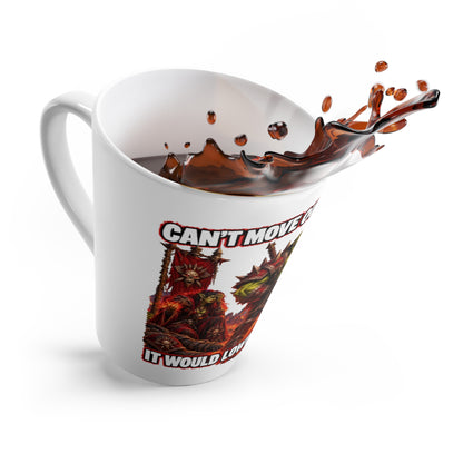 Latte Mug — Gamer Orc ‘Can’t Move Out of the Fire’ Funny MMO Coffee Cup