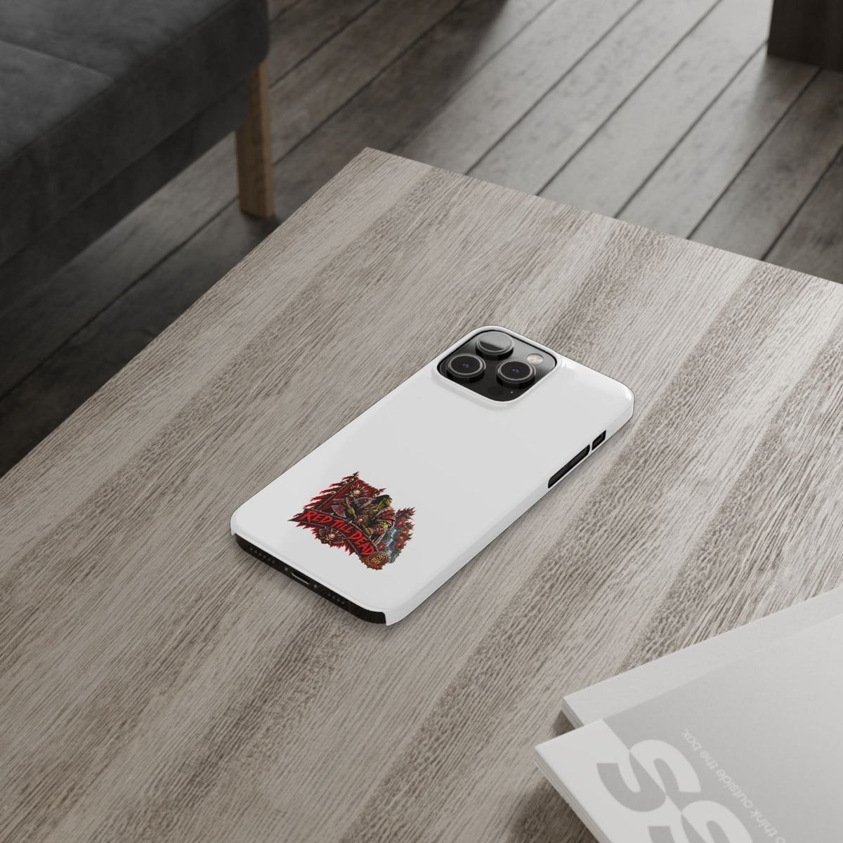 Slim Phone Case — “Red Till Dead” Vintage Horror Graphic