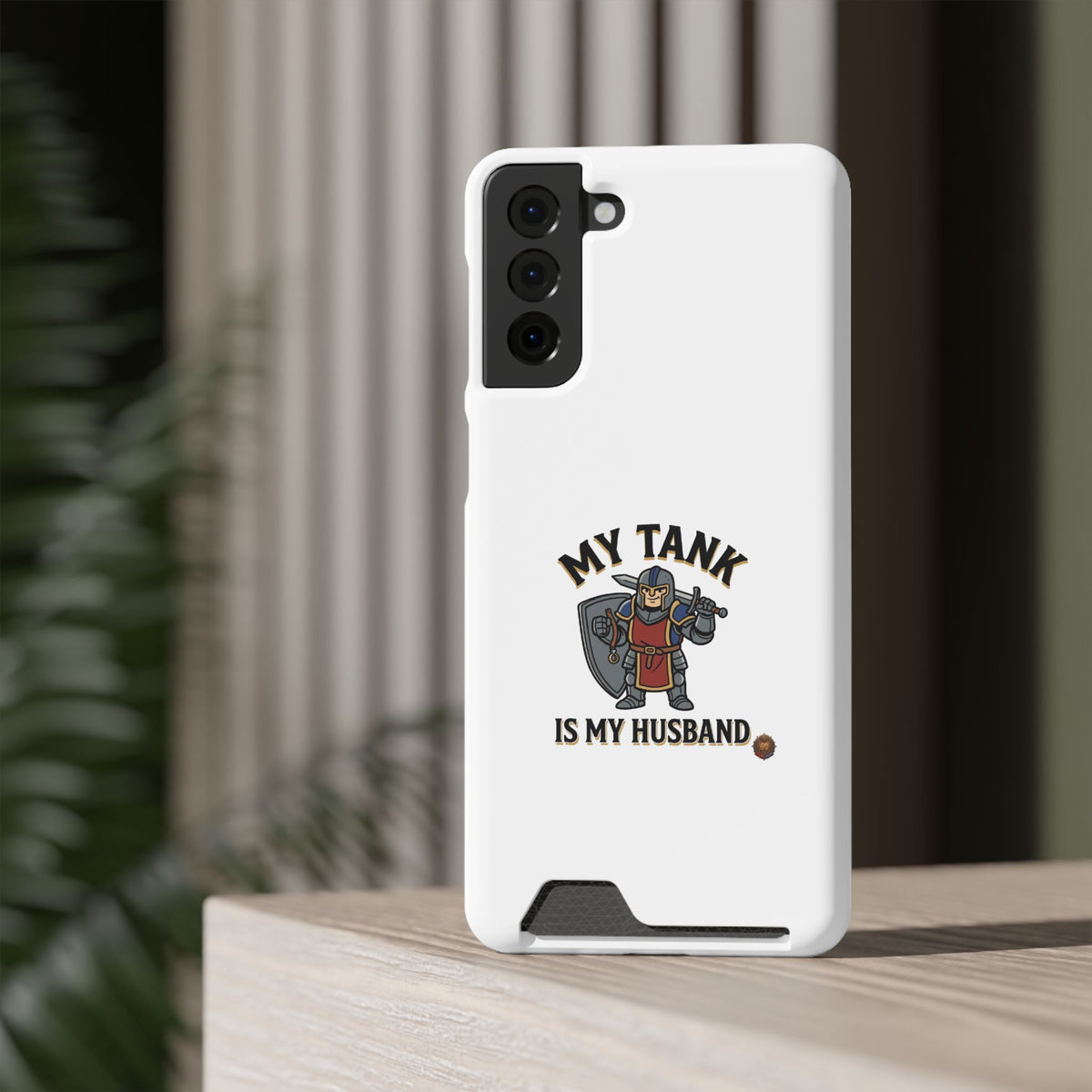 Phone Case with Card Holder — "My Tank Is My Husband" Gamer Military Wallet Case
