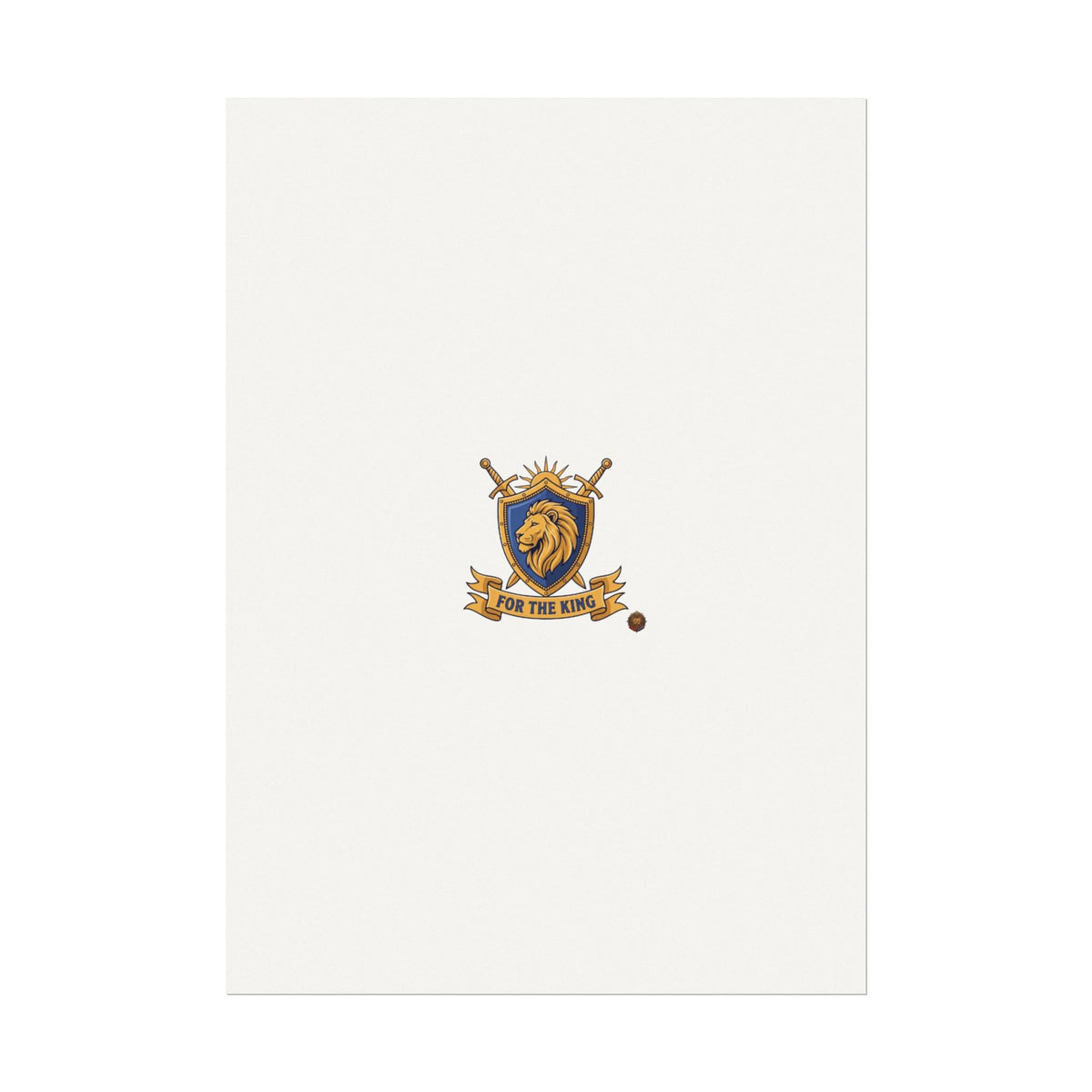 Lion Crest Watercolor Poster — 'Bow to the King' Matte Art Print