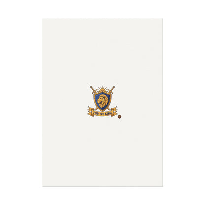 Lion Crest Watercolor Poster — 'Bow to the King' Matte Art Print