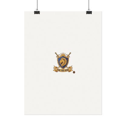 Lion Crest Watercolor Poster — 'Bow to the King' Matte Art Print