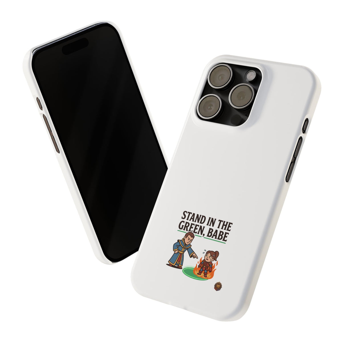 Stand in the Green, Babe Slim Phone Case — Funny Golf Cartoon Phone Cover