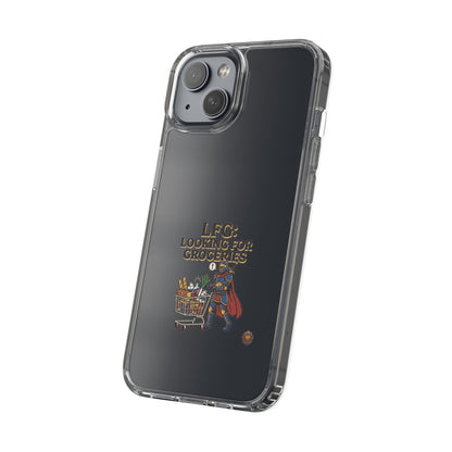 Clear Phone Case — “LFG: Looking For Groceries” Grocery Shopper Design