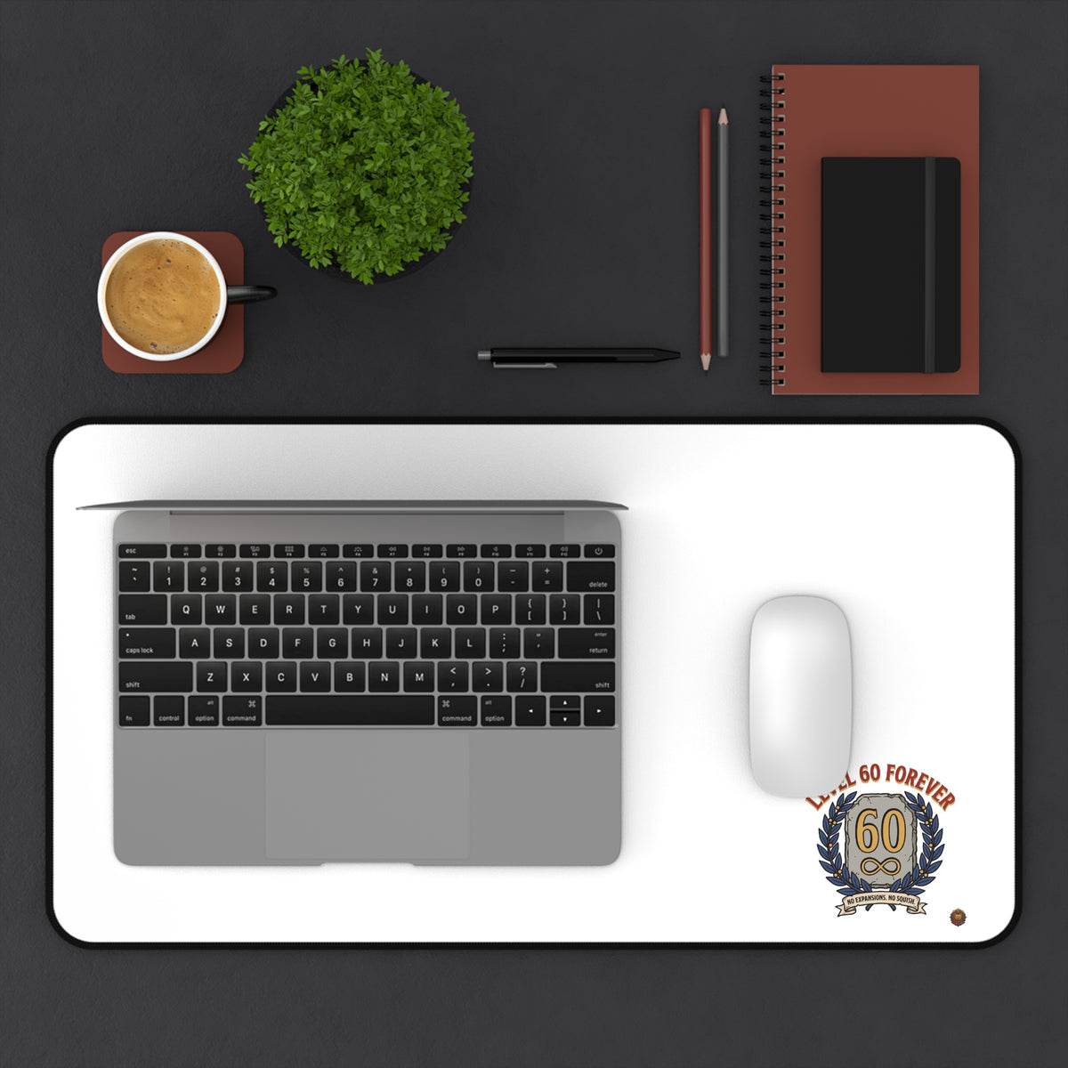 Desk Mat - 'Level 60 Forever' 60th Birthday Celebration Gaming Desk Pad